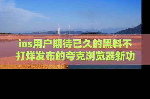 ios用户期待已久的黑料不打烊发布的夸克浏览器新功能上线啦!