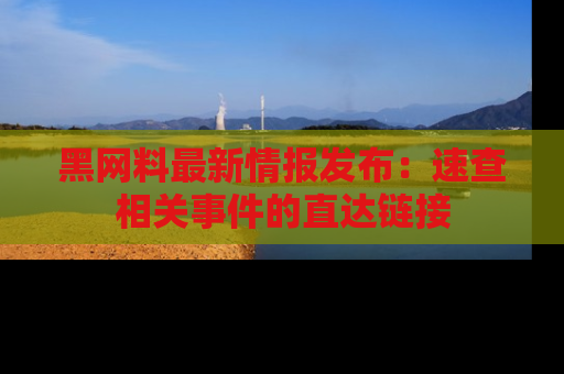 黑网料最新情报发布：速查相关事件的直达链接