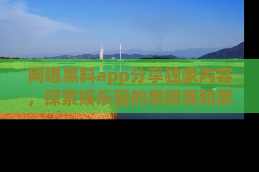 网曝黑料app分享独家内容,探索娱乐圈的黑暗面和黑料